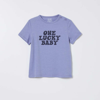 T-shirt en coton message Bleu