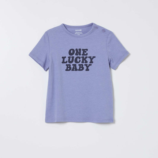 T-shirt en coton   message Bleu