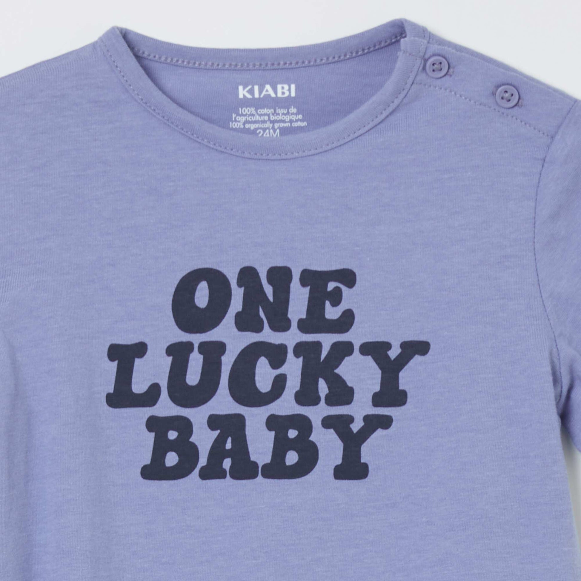 T-shirt en coton message Bleu