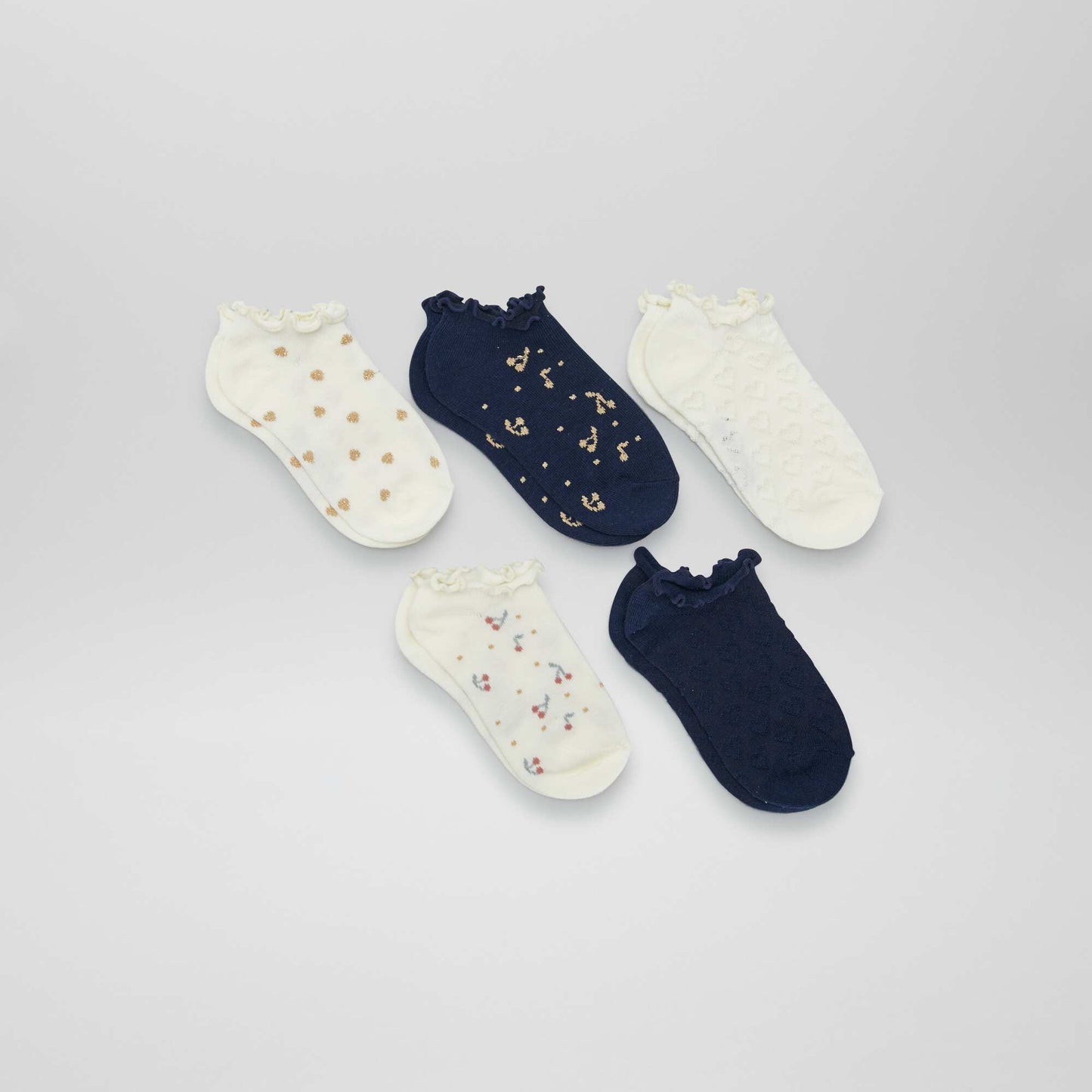 Lot de 5 chaussettes fantaisies Bleu