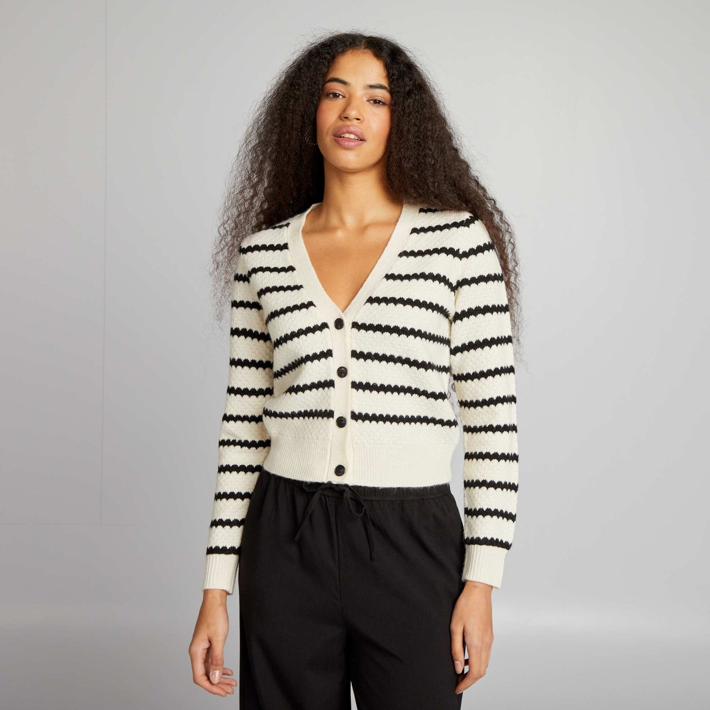 Gilet cardigan Blanc/noir