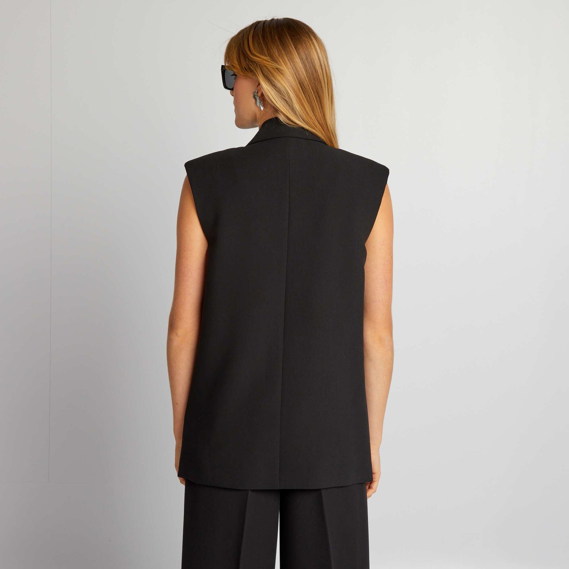 Veste blazer sans manches noir