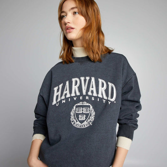 Sweat oversize 'Harvard' à col rond Gris