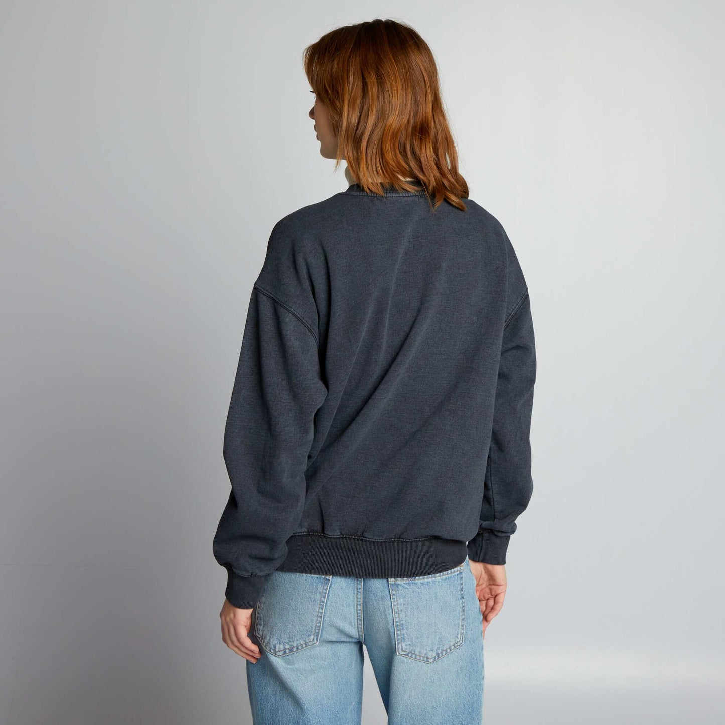 Sweat oversize 'Harvard' à col rond Gris