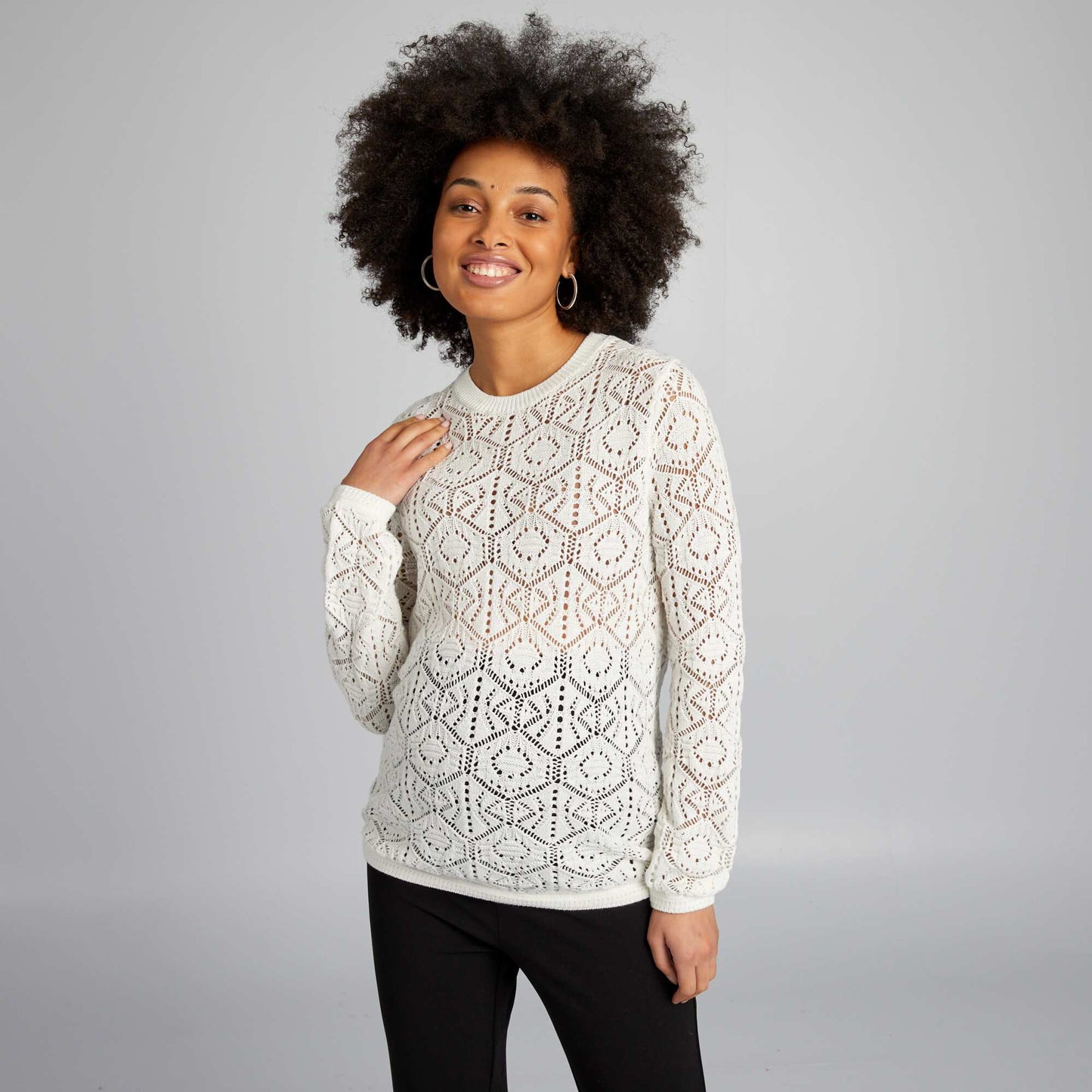 Pull de maternit  blanc