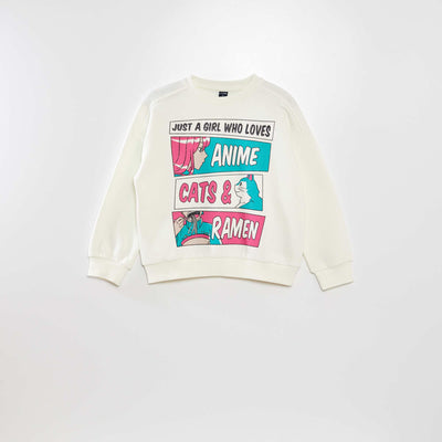 Sweat en molleton 'manga' Blanc