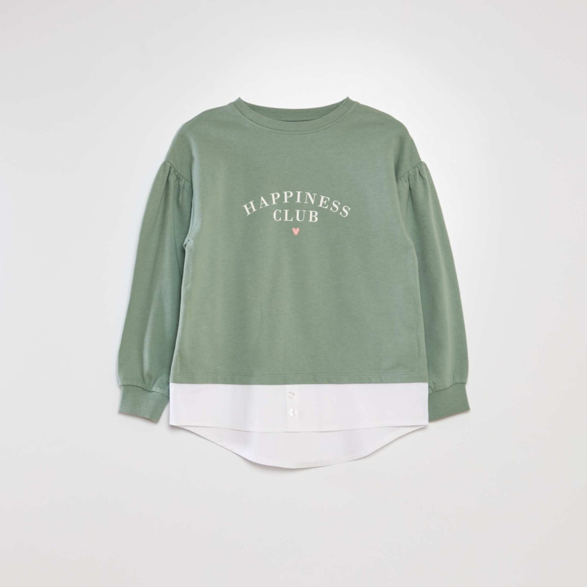 T-shirt manches longues bouffantes Vert