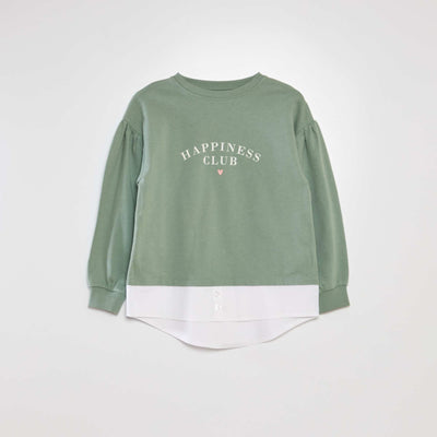 T-shirt manches longues bouffantes Vert