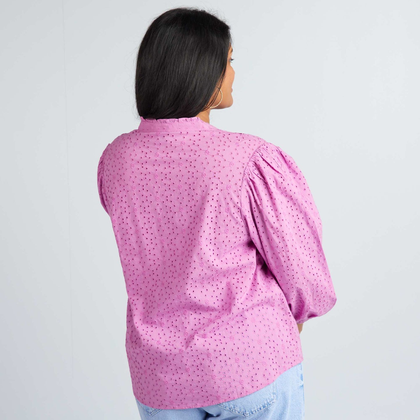 Blouse en broderie anglaise Rose