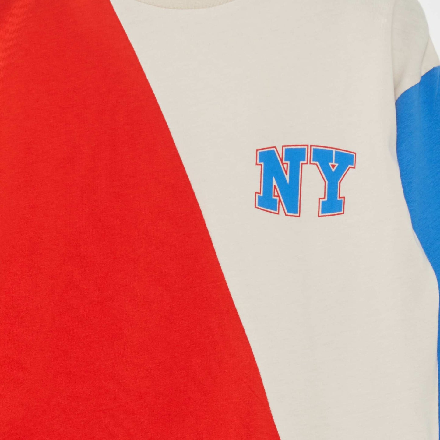 T-shirt manches longues 'New York' Blanc/bleu/rouge