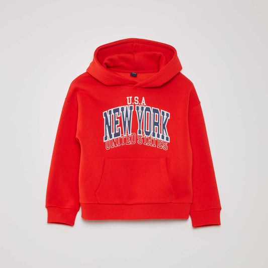 Sweat en molleton imprim 'USA' Rouge