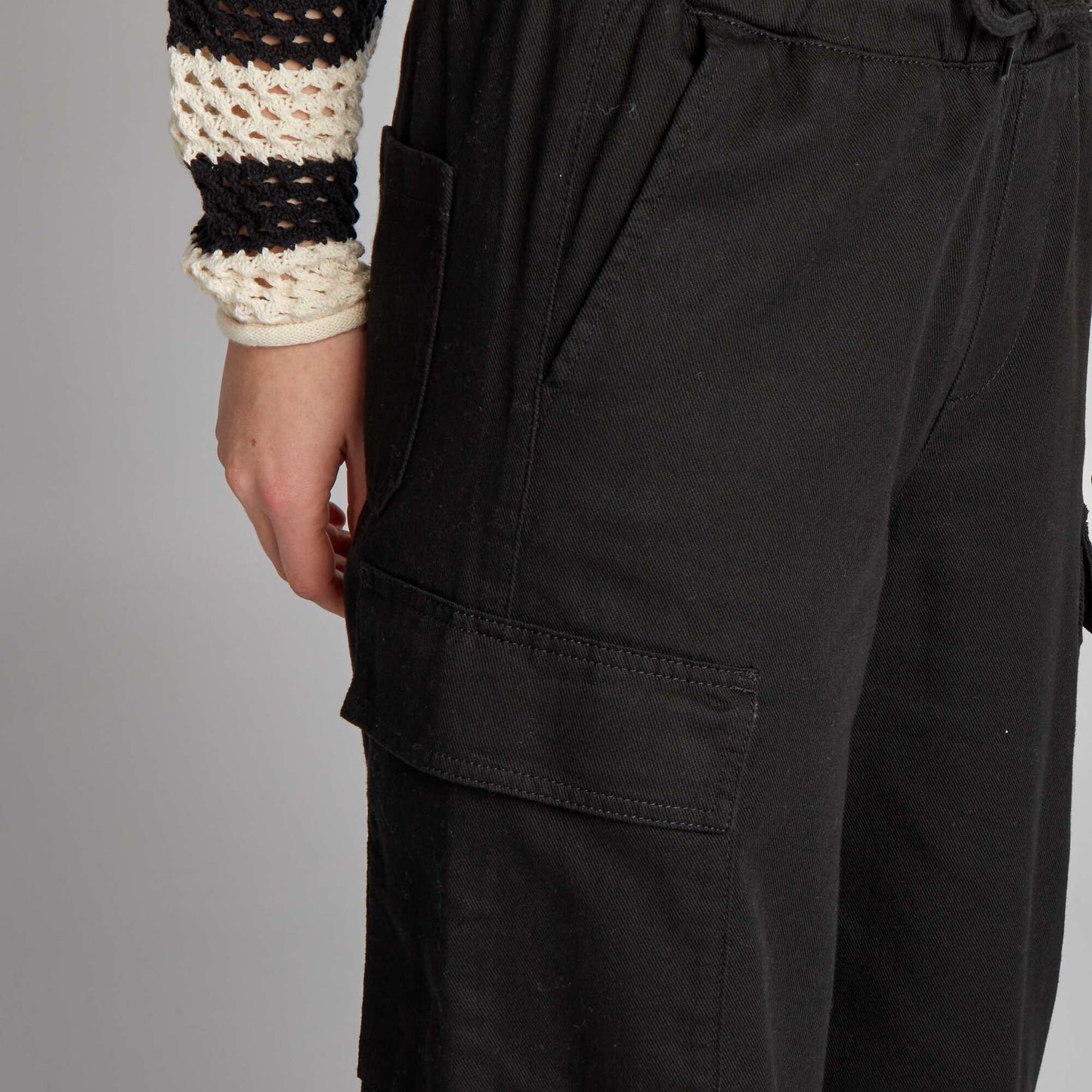 Pantalon large avec poches noir