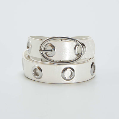 Ceinture m tallique illets Blanc