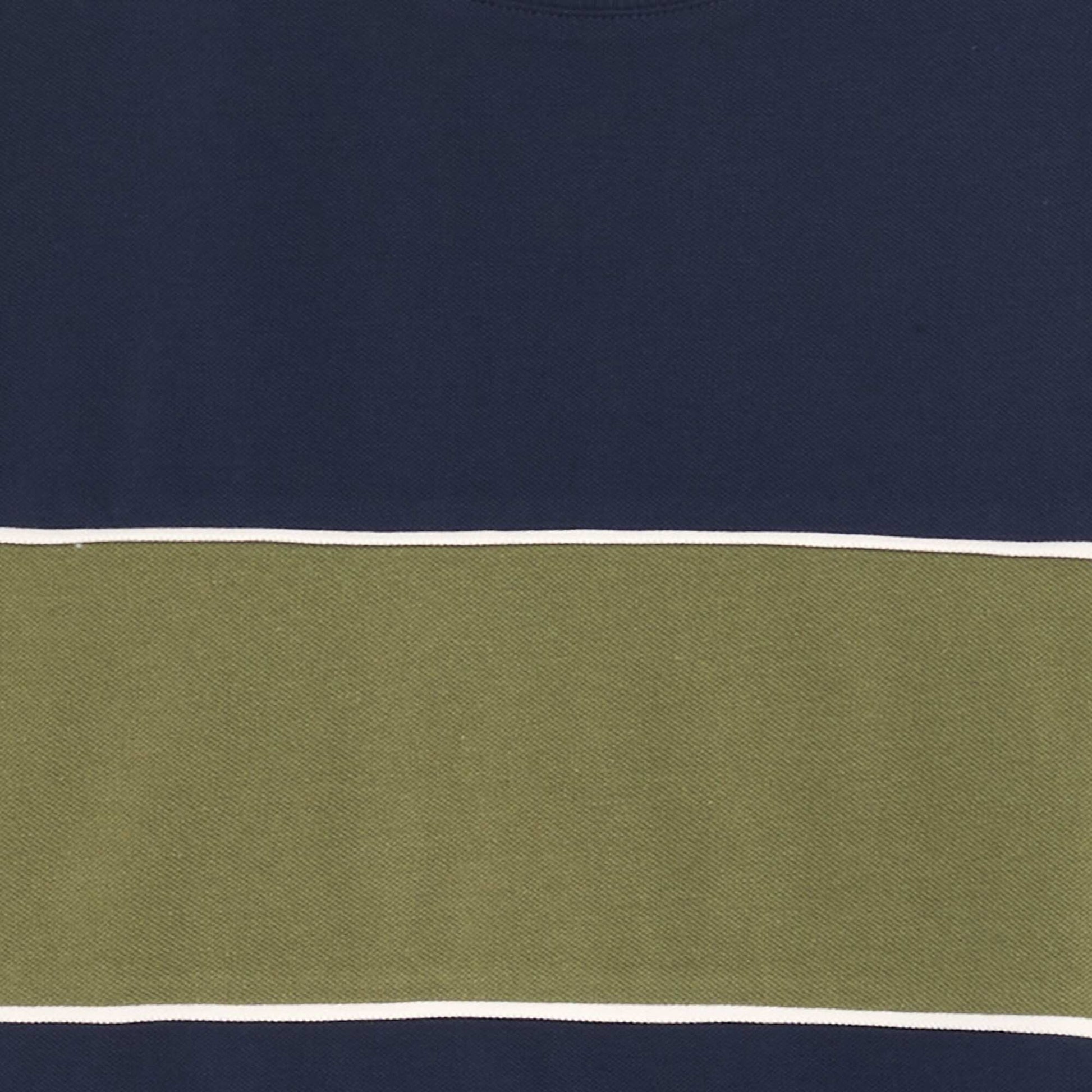 T-shirt en piqu de coton Vert/bleu marine