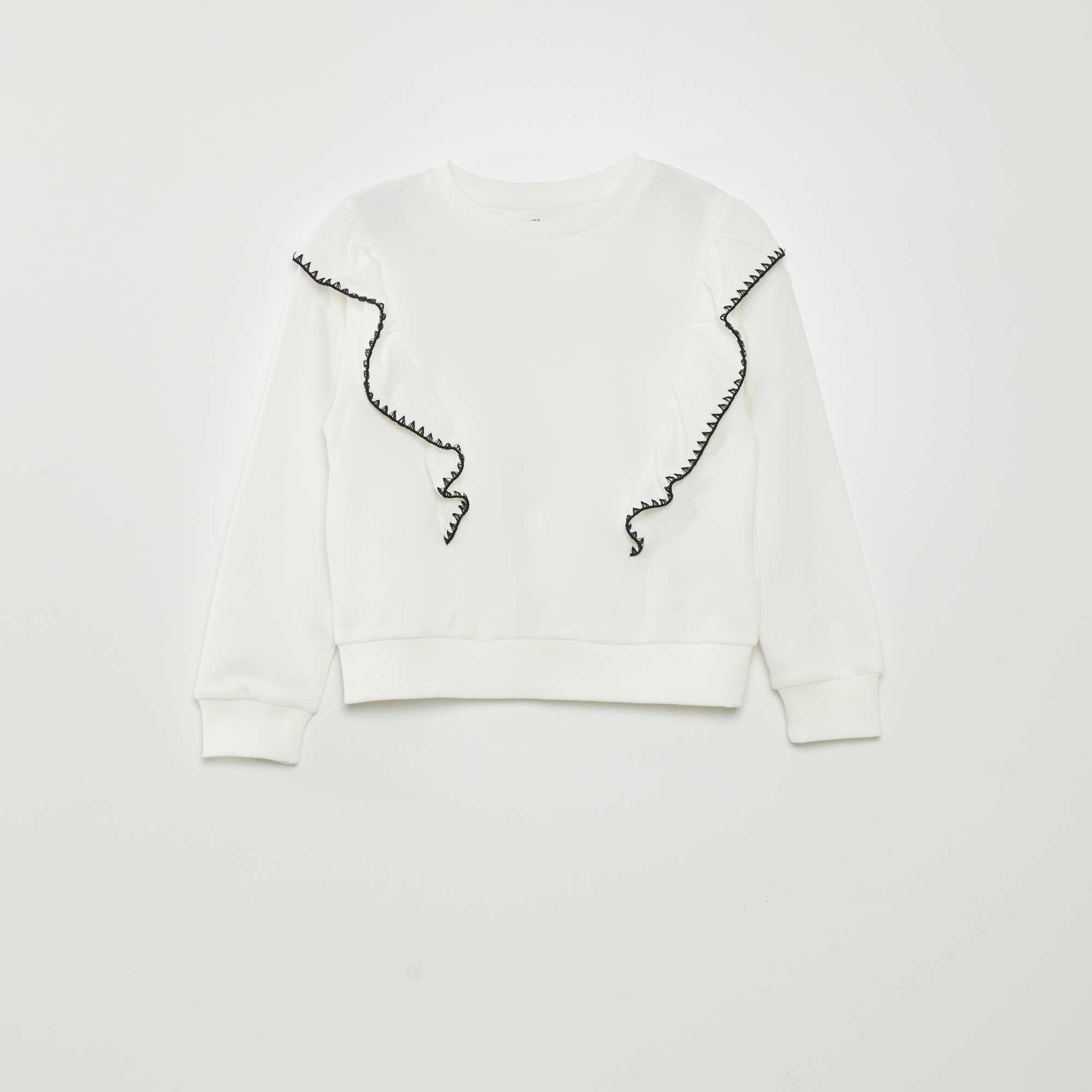 Sweat avec volants blanc