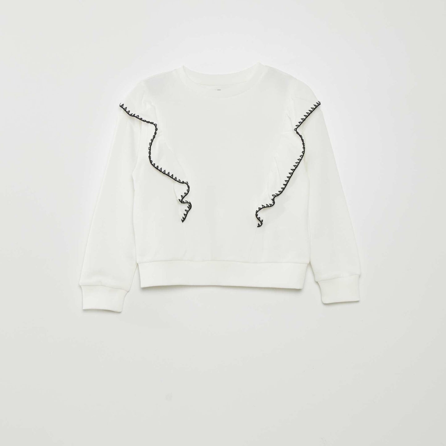Sweat avec volants blanc