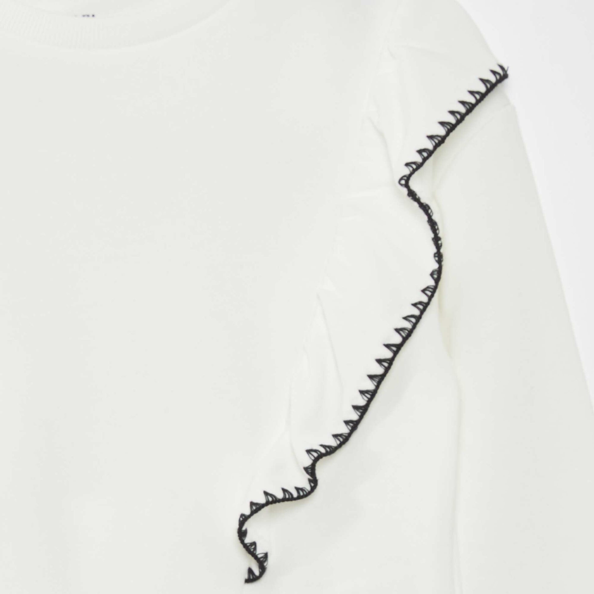 Sweat avec volants blanc