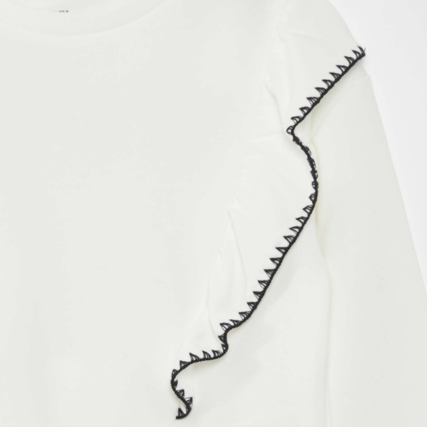 Sweat avec volants blanc
