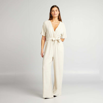 Combinaison ray e avec ceinture Beige
