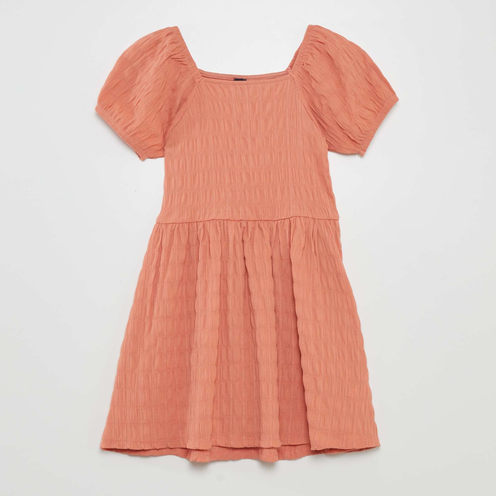 Robe pliss e manches ballons Orange