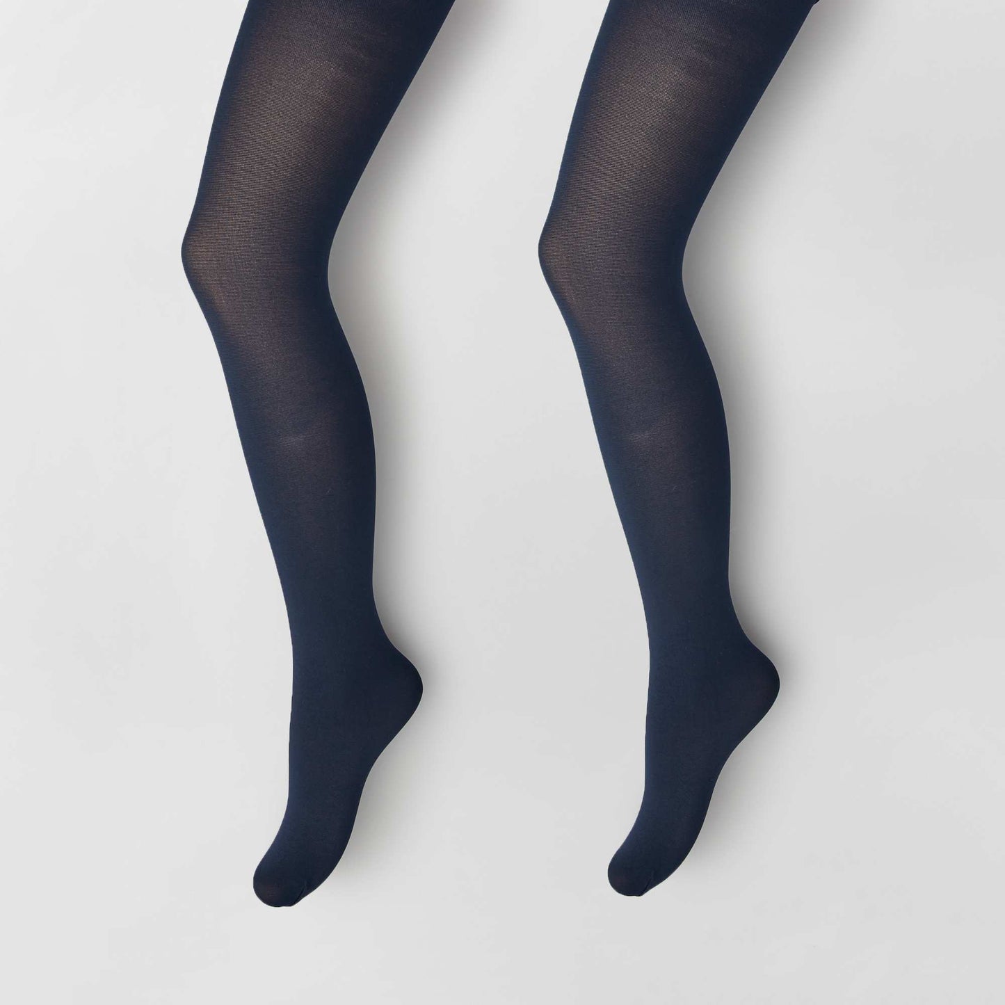 Lot de 2 paires de collants l gers opaques bleu navy