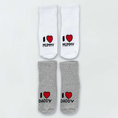 Lot 2 paires de chaussettes maille bouclette Gris/blanc