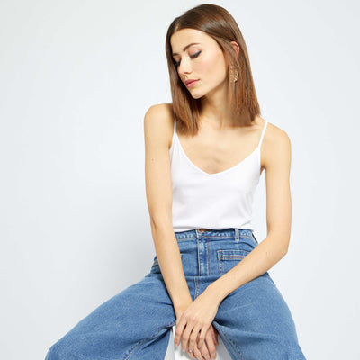 D bardeur fines bretelles blanc