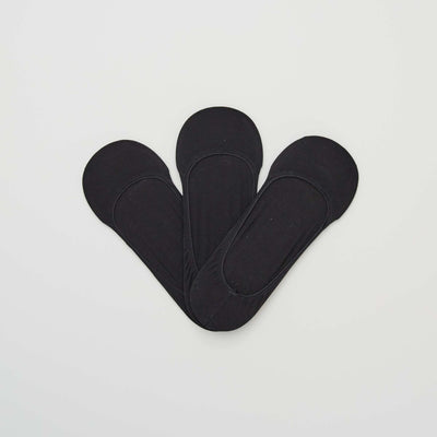 Lot de 3 paires de chaussettes invisibles noir