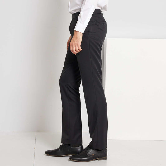 Pantalon de costume regular en twill noir