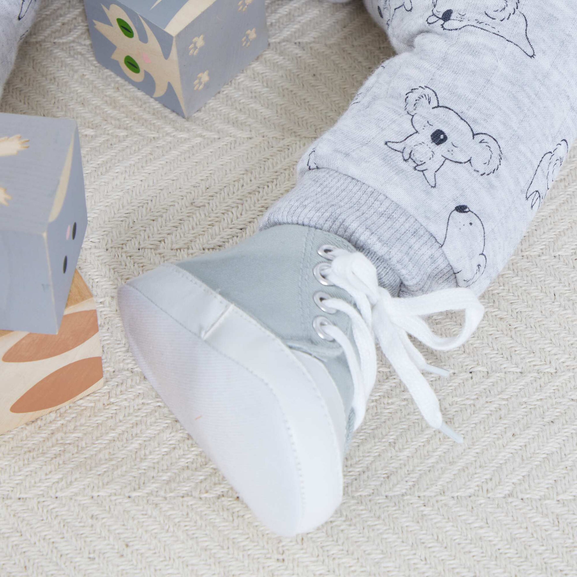Baskets montantes en toile Gris bleu