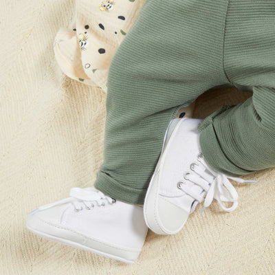 Baskets montantes en toile blanc