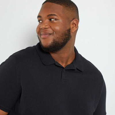 Polo piqu de coton noir