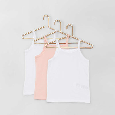 Lot de 3 maillots de corps blanc/rose
