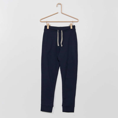 Pantalon de jogging en coton uni bleu marine