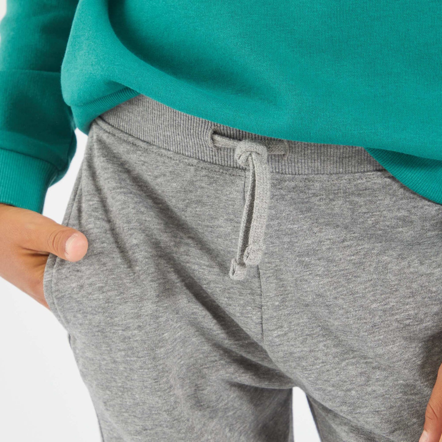Pantalon de jogging en coton uni gris
