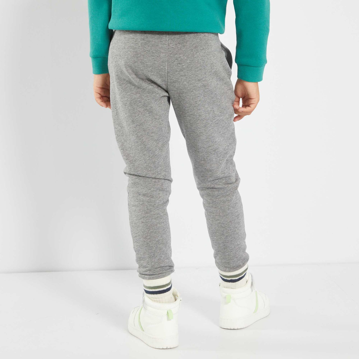 Pantalon de jogging en coton uni gris