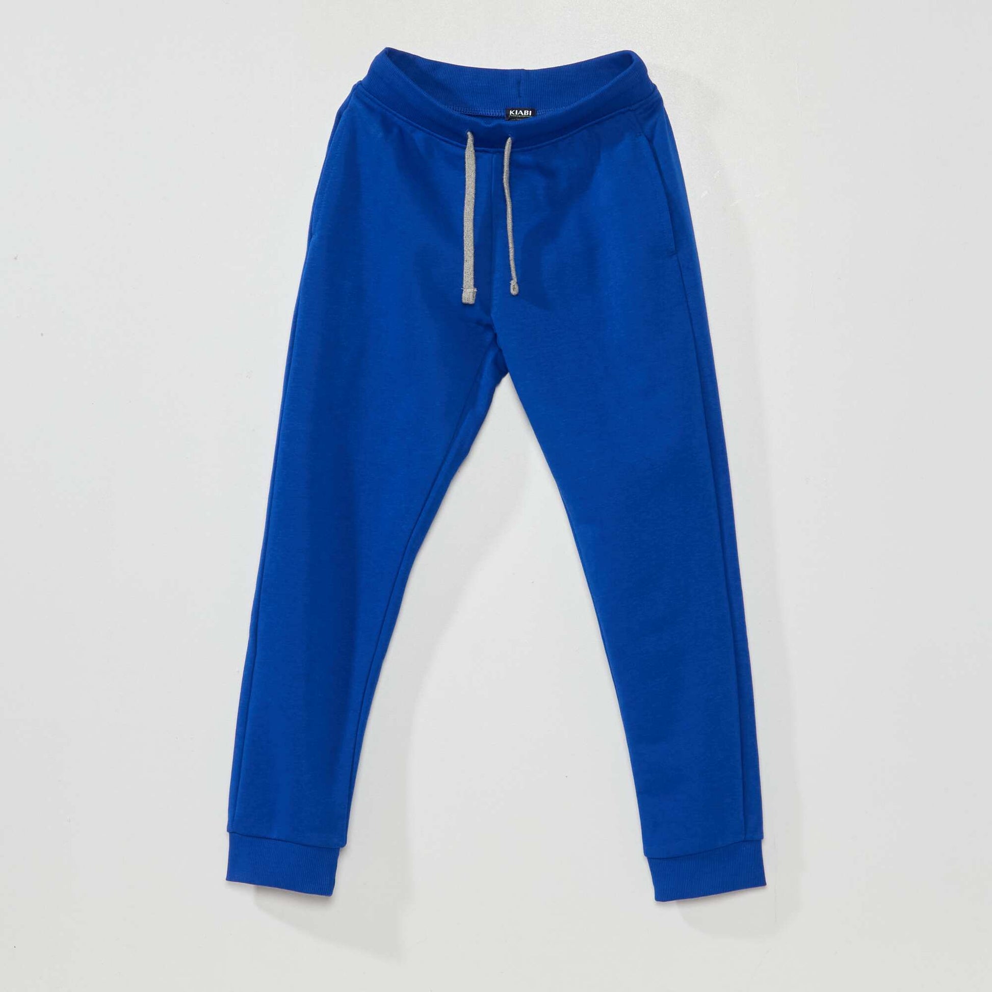 Pantalon de jogging en coton uni - Mixte Bleu