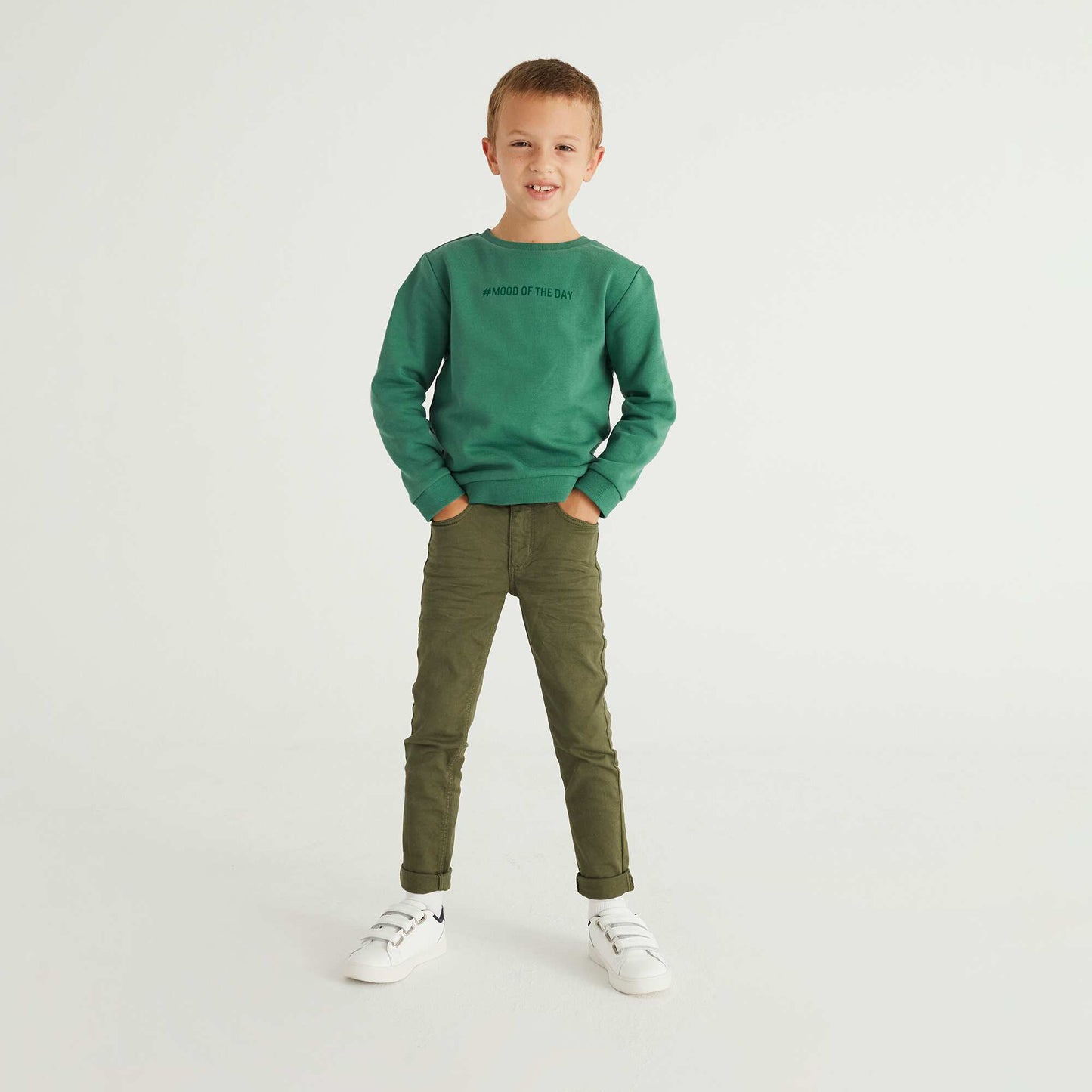 Pantalon skinny cinq poches vert fonc