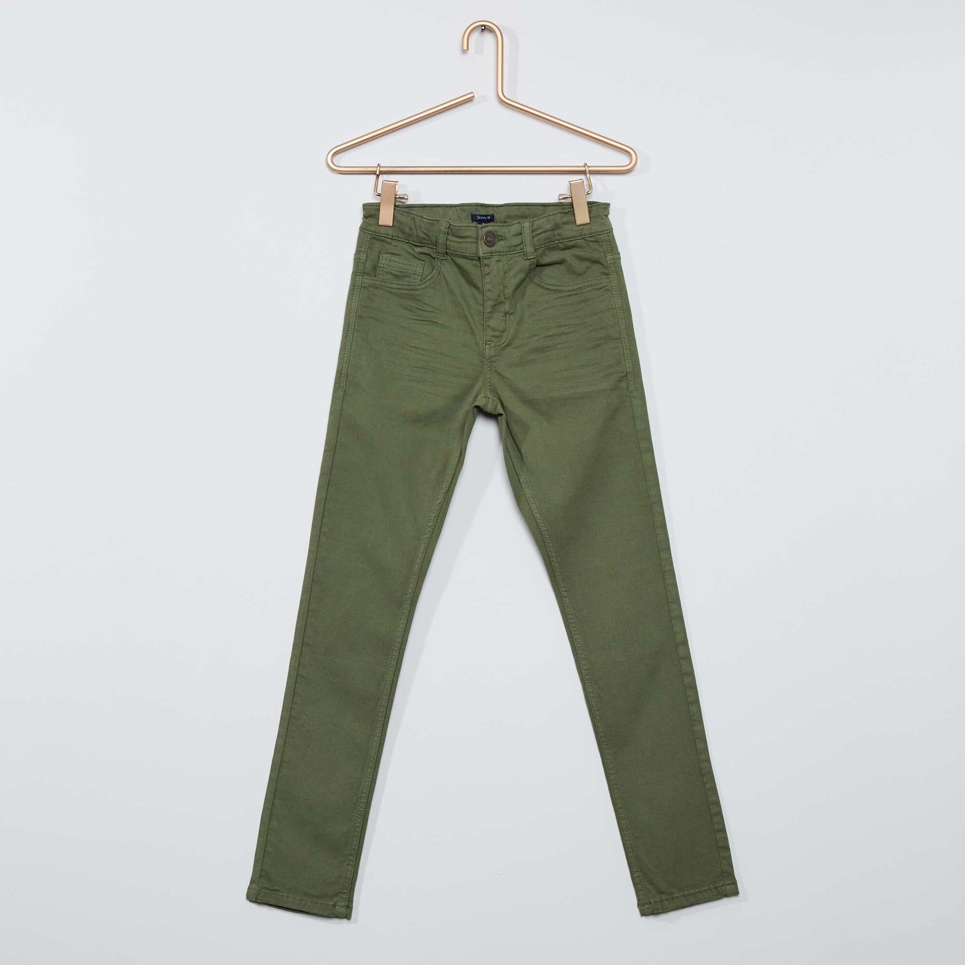 Pantalon skinny cinq poches vert fonc