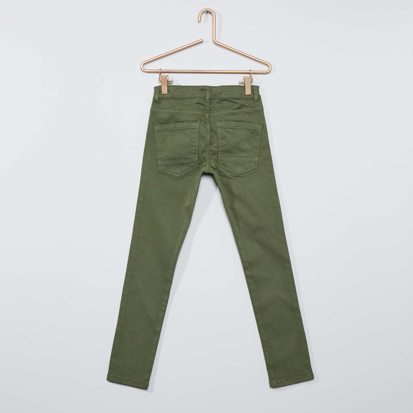 Pantalon skinny cinq poches vert fonc