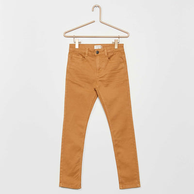 Pantalon skinny cinq poches Marron