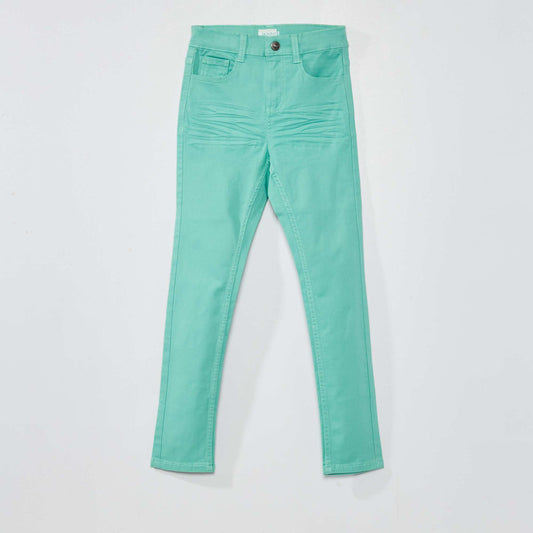 Pantalon skinny cinq poches Vert