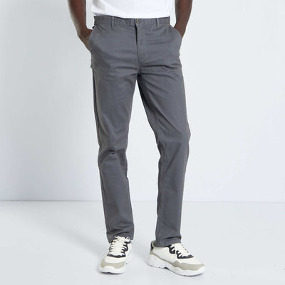 Pantalon chino slim Gris fer