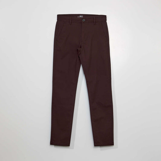 Pantalon chino slim ROUGE