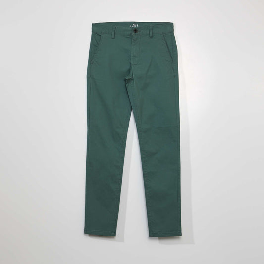 Pantalon chino slim Vert