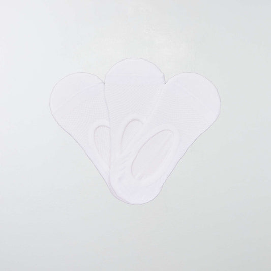 Lot de 3 paires de chaussettes invisibles blanc