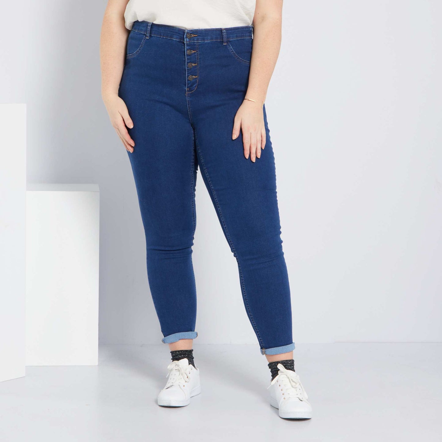 Jean skinny taille haute  co-con u bleu