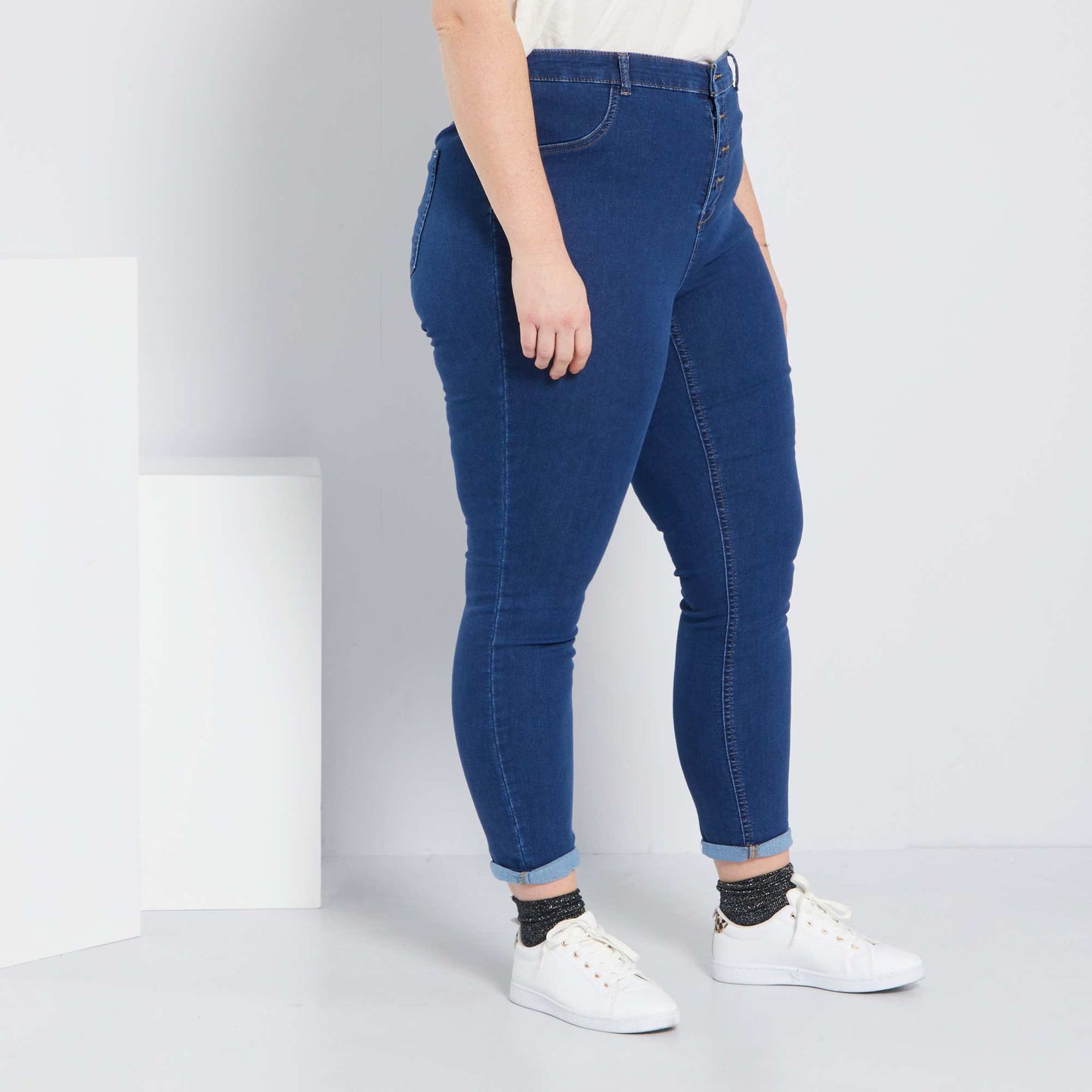 Jean skinny taille haute  co-con u bleu