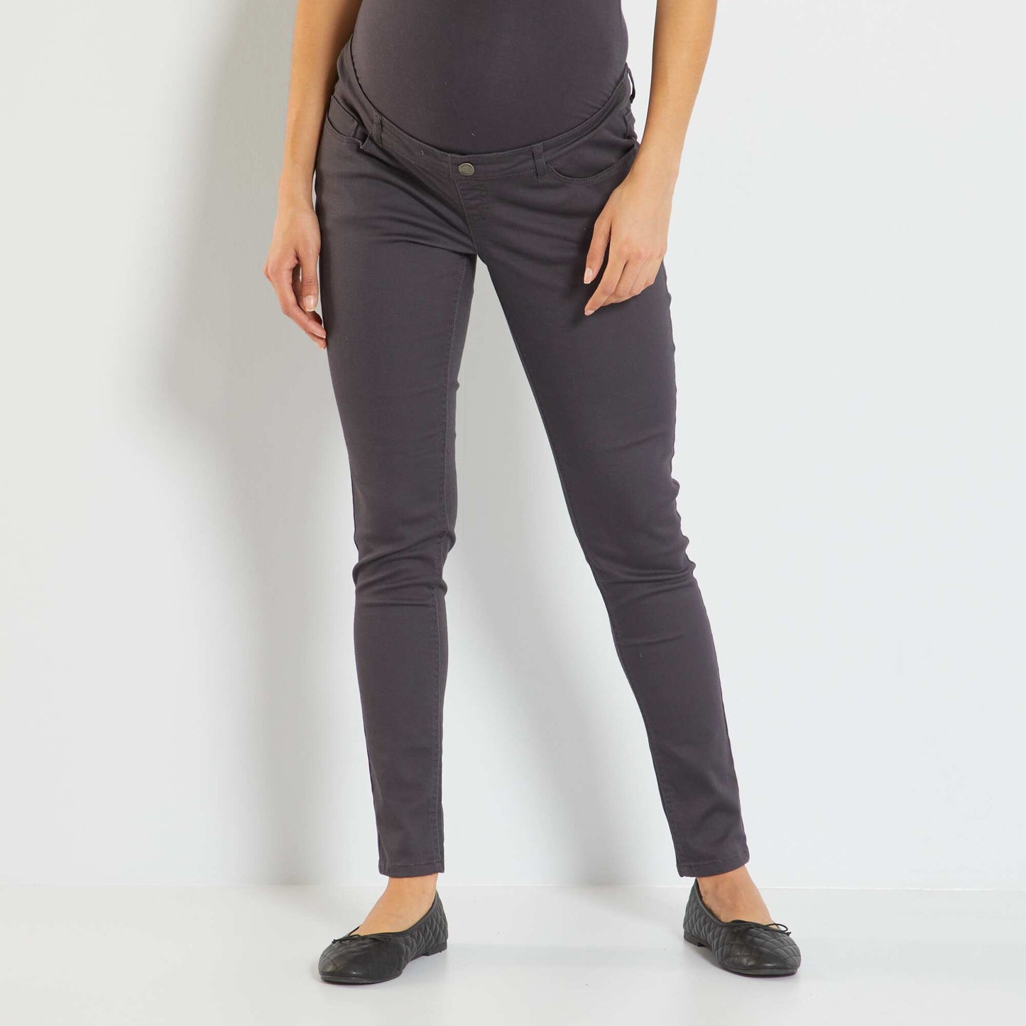 Pantalon skinny grossesse gris anthracite