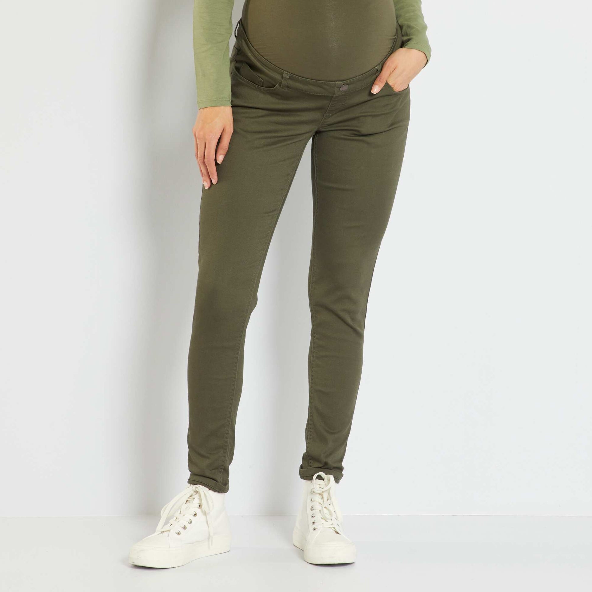 Pantalon skinny grossesse Kaki